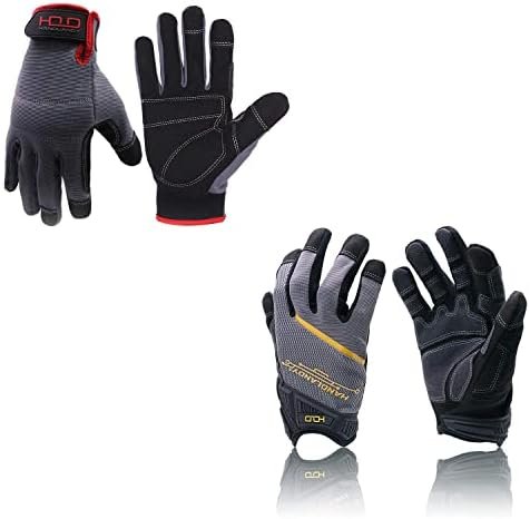 HANDLANDY Mens Work Gloves Touchscreen Flexible Breathable F...