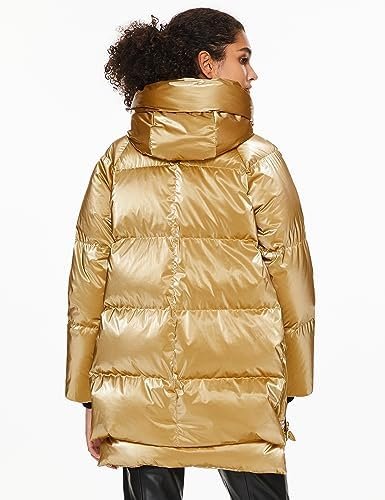 Orolay Women's Metallic Down Coat Mid-Length Puffer Jacket w...