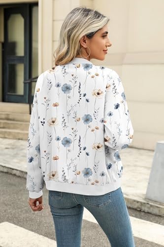 Zeagoo Women's Bomber Jacket Casual Coat Zip Up Outerwear Wi...
