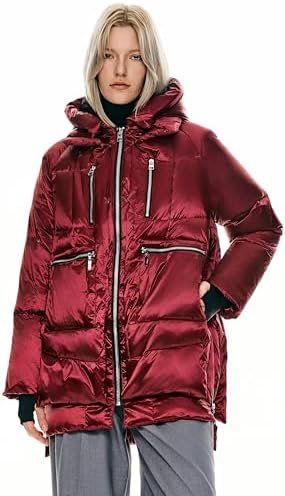Orolay Women's Thickened Hooded Down Jacket – Winter Shiny P...
