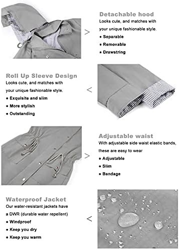 Twinklady Rain Jacket Women Windbreaker Striped Climbing Rai...