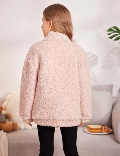 Arshiner Girls Full Zip Fleece Jacket Sherpa Outwear Coat Fa...