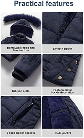 Chrisuno Women's Casual Short Winter Puffer Coat Soft Faux F...