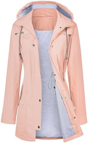 LOMON Raincoat Women Waterproof Long Hooded Trench Coats Lin... LOMON Raincoat Women Waterproof Long Hooded Trench Coats Lin...