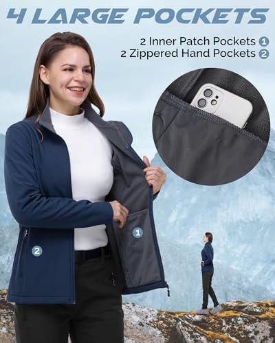 33,000ft Women's Lightweight Softshell Jacket Fleece Lined W...