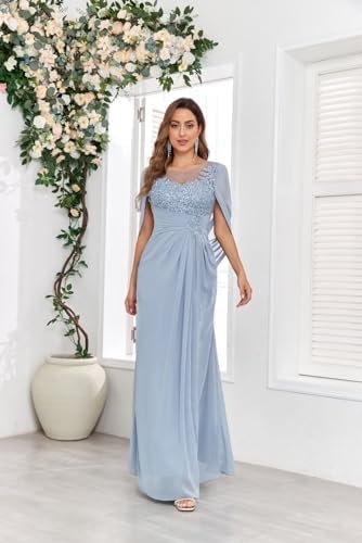 TORYEMY Cape Sleeve Mother of The Bride Dresses Mermaid Long...