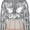 Halfword Women's Shiny Cropped Puffer Jacket Long Sleeve Sol...