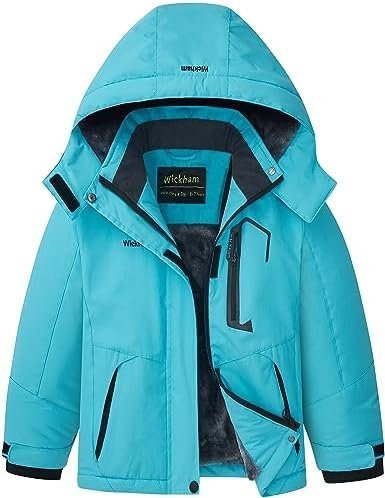 WICKHAM Girl's Waterproof Ski Jacket Winter Warm Fleece Line...