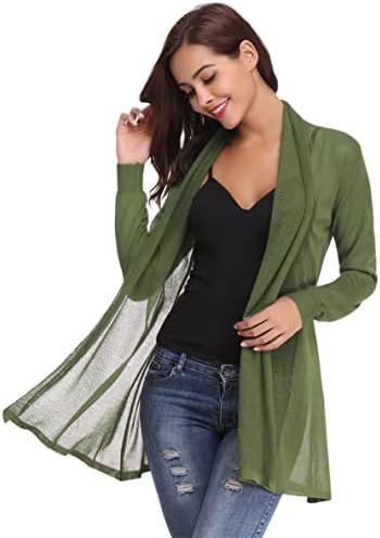 Totatuit Womens Summer Lightweight Sheer Kimono Cardigan Lon...