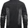 QIMYUM Jean Jacket For Men, Distressed Slim Denim Jacket