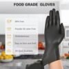 Black Vinyl Gloves, Food Grade Gloves Disposable Latex Free ...