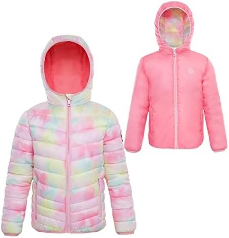 Rokka&Rolla Girls' Reversible Lightweight Puffer Jacket Hood...