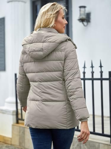 Puffer Jacket Womens Winter Coat with Hood Warm Lightweight ...