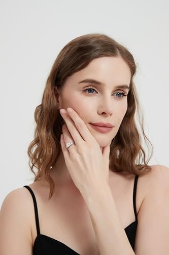 THELANDA Sterling Silver Center 1.5CT Three Stone Style All ...