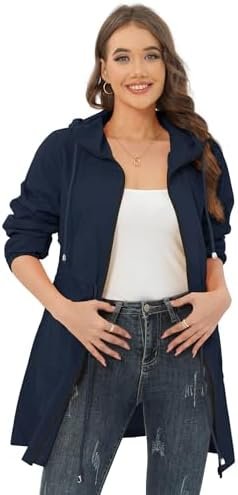 Rain Jacket for Women Waterproof with Hood Active Outdoor Lo...