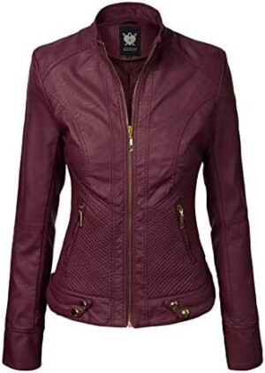 Lock and Love Women's Faux Leather Moto Biker Jacket Coat Lock and Love Women's Faux Leather Moto Biker Jacket Coat wi...