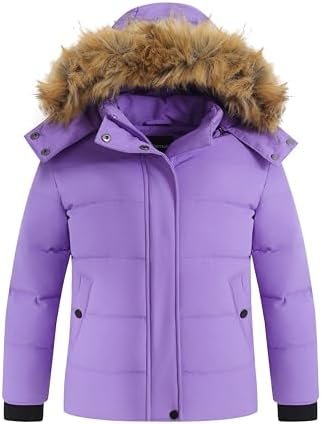 wantdo Girls' Puffy Winter Coats Thick Printed Quilted Jacke...