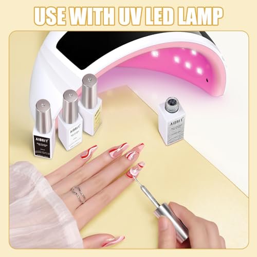 Gel Liner Art Polish Set 10ml, 4 Colors Black White Gold Sil...