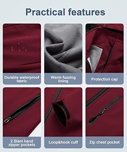 CREATMO US Women's Plus Size Long Softshell Jacket Waterproo...