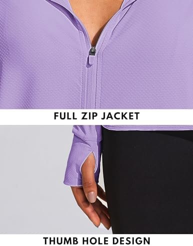 COOrun Women's UPF 50+ Sun Protection Hoodie Jackets Full Zi...