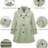 Betusline Girl's Rain Jackets Lightweight Waterproof Hooded ...