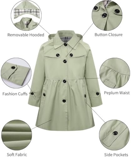 Betusline Girl's Rain Jackets Lightweight Waterproof Hooded ...