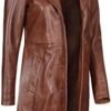 fjackets Lambskin Leather 3/4 Coat - A Fusion of Timeless St...