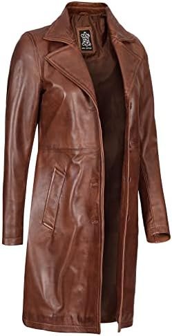 fjackets Lambskin Leather 3/4 Coat - A Fusion of Timeless St...