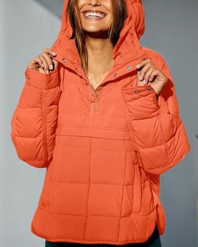 chouyatou Women's Quilted Pullover Puffer Jacket Packable Ho...