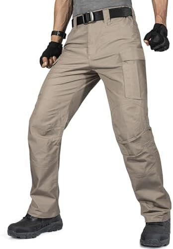 FREE SOLDIER Men's Water Resistant Pants Relaxed Fit Tactica...