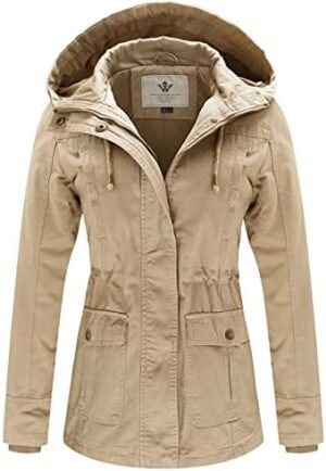 WenVen Women's Cotton Military Jacket Lightweight Casual Ano... WenVen Women's Cotton Military Jacket Lightweight Casual Ano...
