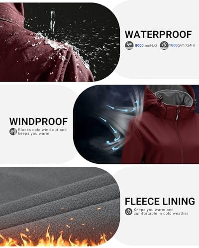 Outdoor Ventures Women's Softshell Jacket with Removable Hoo...