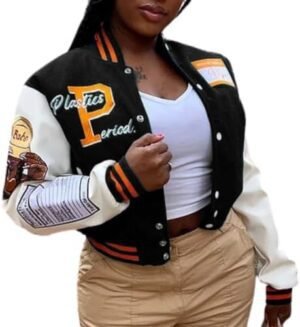 NIFTRIRY Varsity Jacket Women Patch Casual Jacket Cropped Ja... NIFTRIRY Varsity Jacket Women Patch Casual Jacket Cropped Ja...