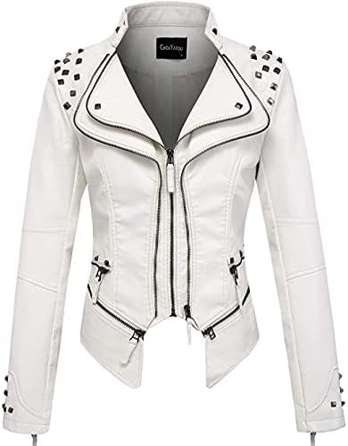 chouyatou Women's Fashion Studded Perfectly Shaping Faux Lea...