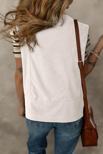 Dokotoo Womens Corduroy Vests Outerwear 2025 Button-Down Lig...