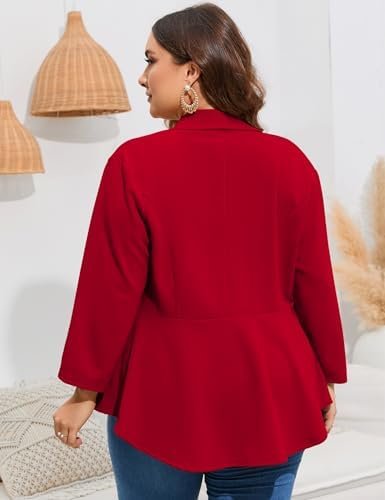 ShopWonder Women's Plus Size Casual Blazers Open Front Work ...