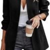 utcoco Womens Business Coat Open Front Blazer Long Sleeve No...