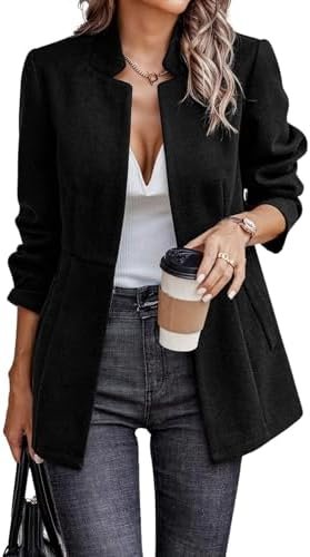 utcoco Womens Business Coat Open Front Blazer Long Sleeve No... utcoco Womens Business Coat Open Front Blazer Long Sleeve No...