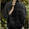 Womens Dolman Quilted Lightweight Jackets Full-zip Stand Col...