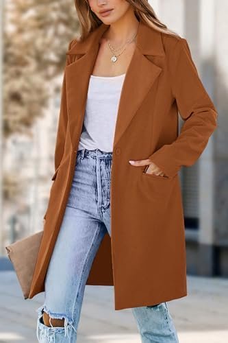 PRETTYGARDEN Women's 2025 Spring Fall Long Blazer Jackets Lo...