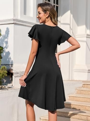 oten Women's 2025 Elegant Ruffle Sleeve Ruched Waist Flowy A...