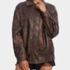 Women's Faux Leather Jackets Long Sleeve Zipper Oversized Mo...