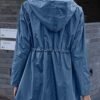 Rain Jacket Women Striped Lined Hooded Lightweight Raincoat ...