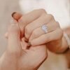 2CT Cushion Cut Engagement Rings for Women Fake Wedding Ring...
