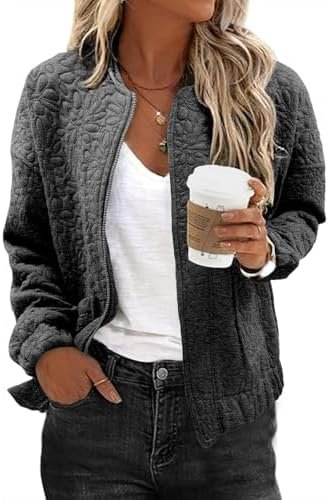 EVALESS Bomber Jackets for Women Spring Fashion 2025 Cute Ja...