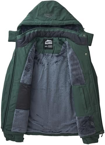 ELLSWOS Womens Winter Coats Waterproof Ski Jacket Warm Snow ...