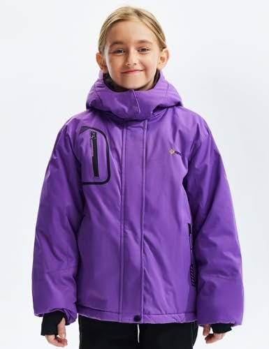 GEMYSE Girl's Waterproof Ski Snow Jacket Fleece Windproof Wi...
