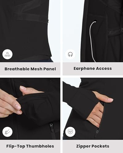 QUEENIEKE Women's Slim Fit Workout Jackets - Zip Up Athletic...