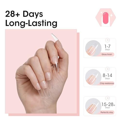 Gellen Solid Nail Glue Gel for False Nail Tips, Huge Capacit...
