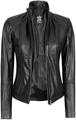 Decrum Womens Leather Jacket - Real Lambskin Fashion Leather...